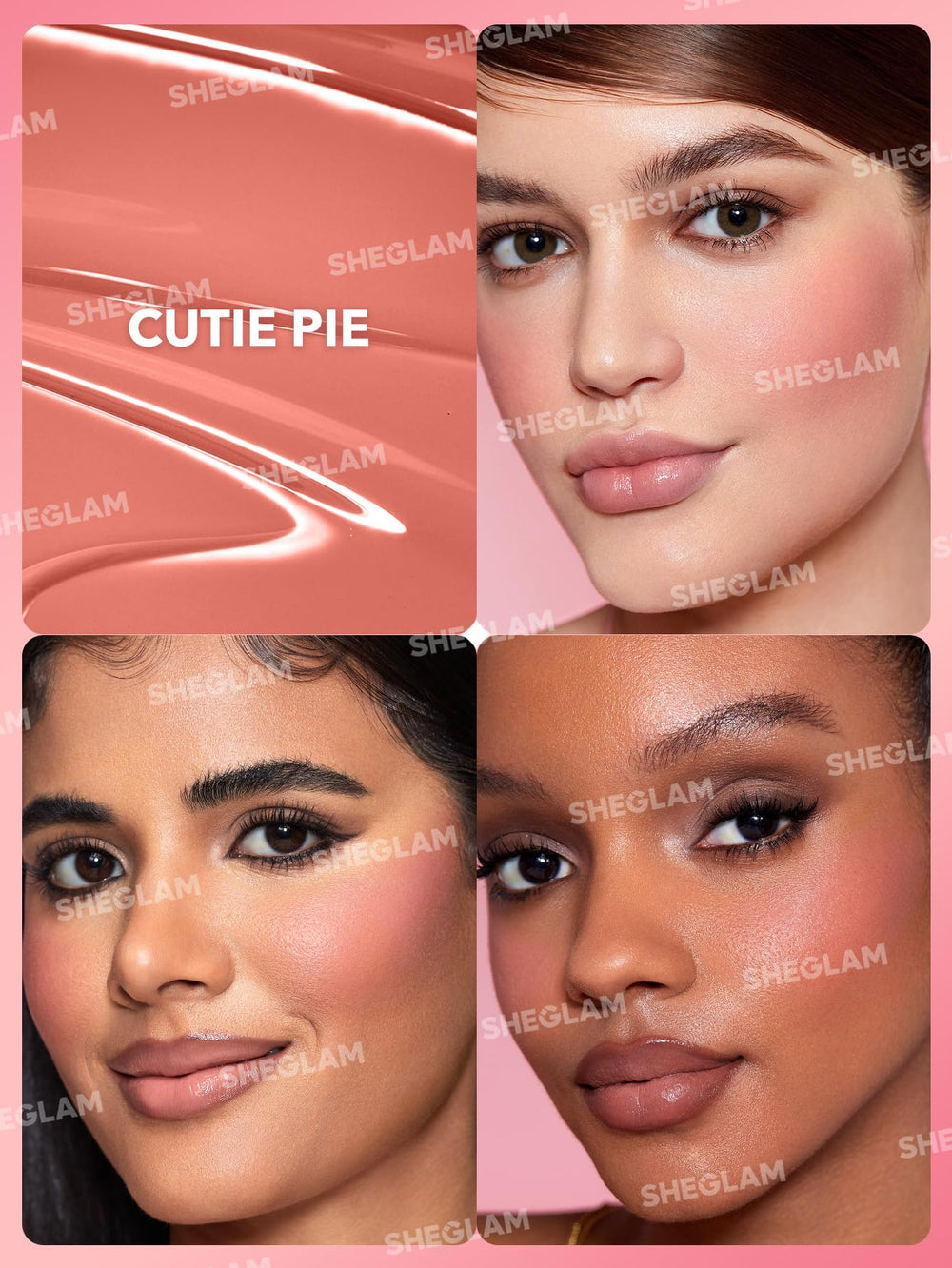 SHEGLAM Color Bloom Cutie Pie shade on skin showing a gentle rosy glow