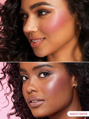 SHEGLAM Color Bloom Liquid Blush Night Drive swatches on skin for soft buildable coverage