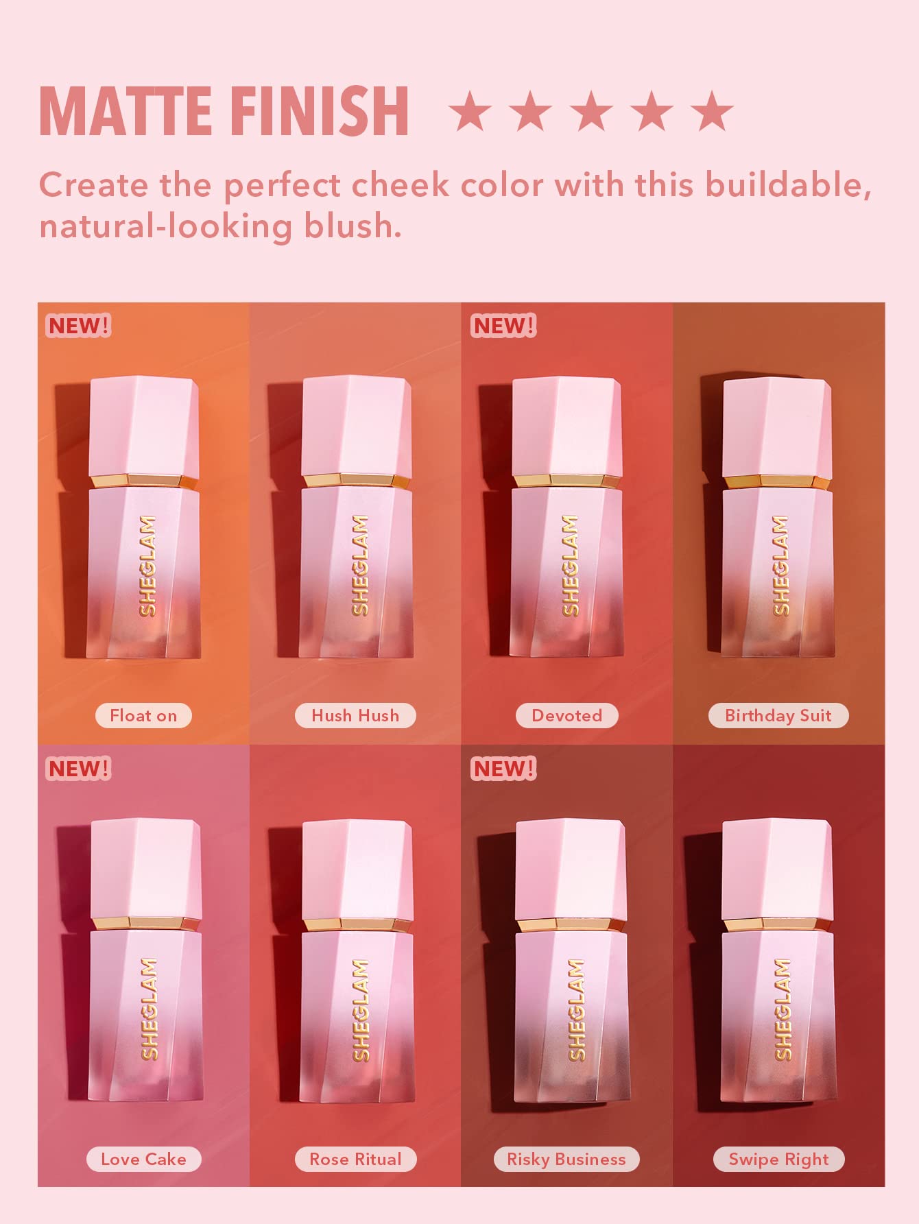 SHEGLAM Rose Ritual matte finish swatch on skin