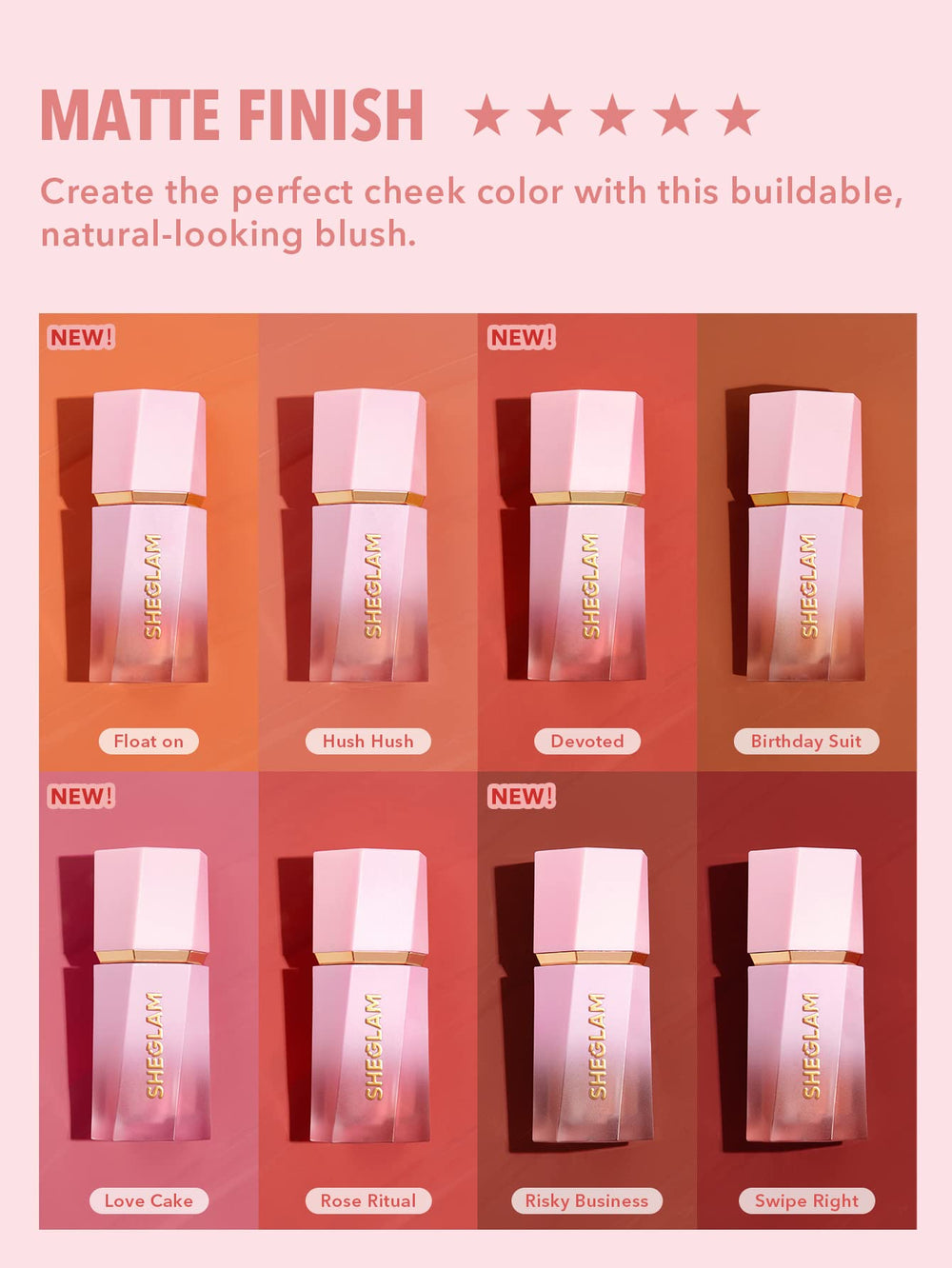 SHEGLAM Rose Ritual matte finish swatch on skin