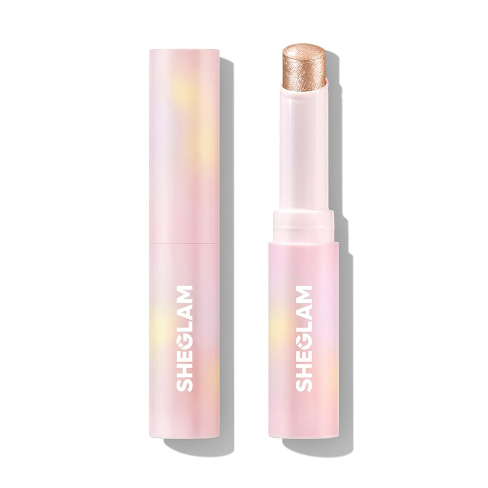 SHEGLAM Crystal Jelly Glaze Stick en uso en ojos, brillo natural y suave.