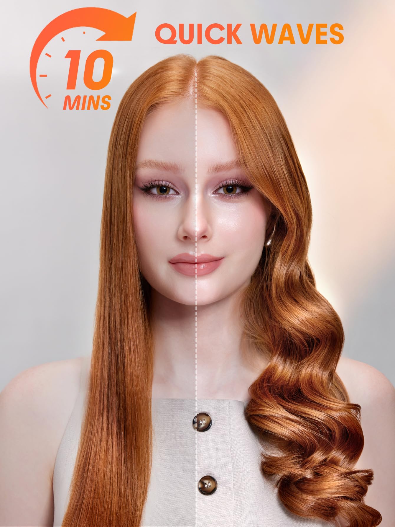 SHEGLAM curling iron automatic gold 1 inch anti burn feature in action