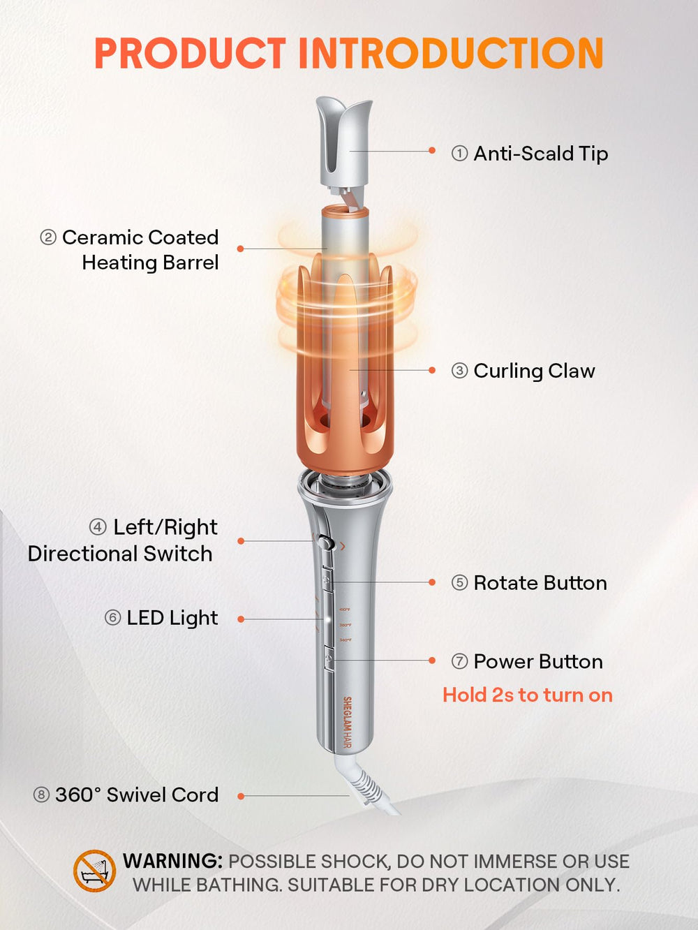 SHEGLAM 1 inch curling iron compact travel-ready design