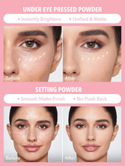 SHEGLAM polvo de doble compartimento para ojos y rostro, práctico y compacto.