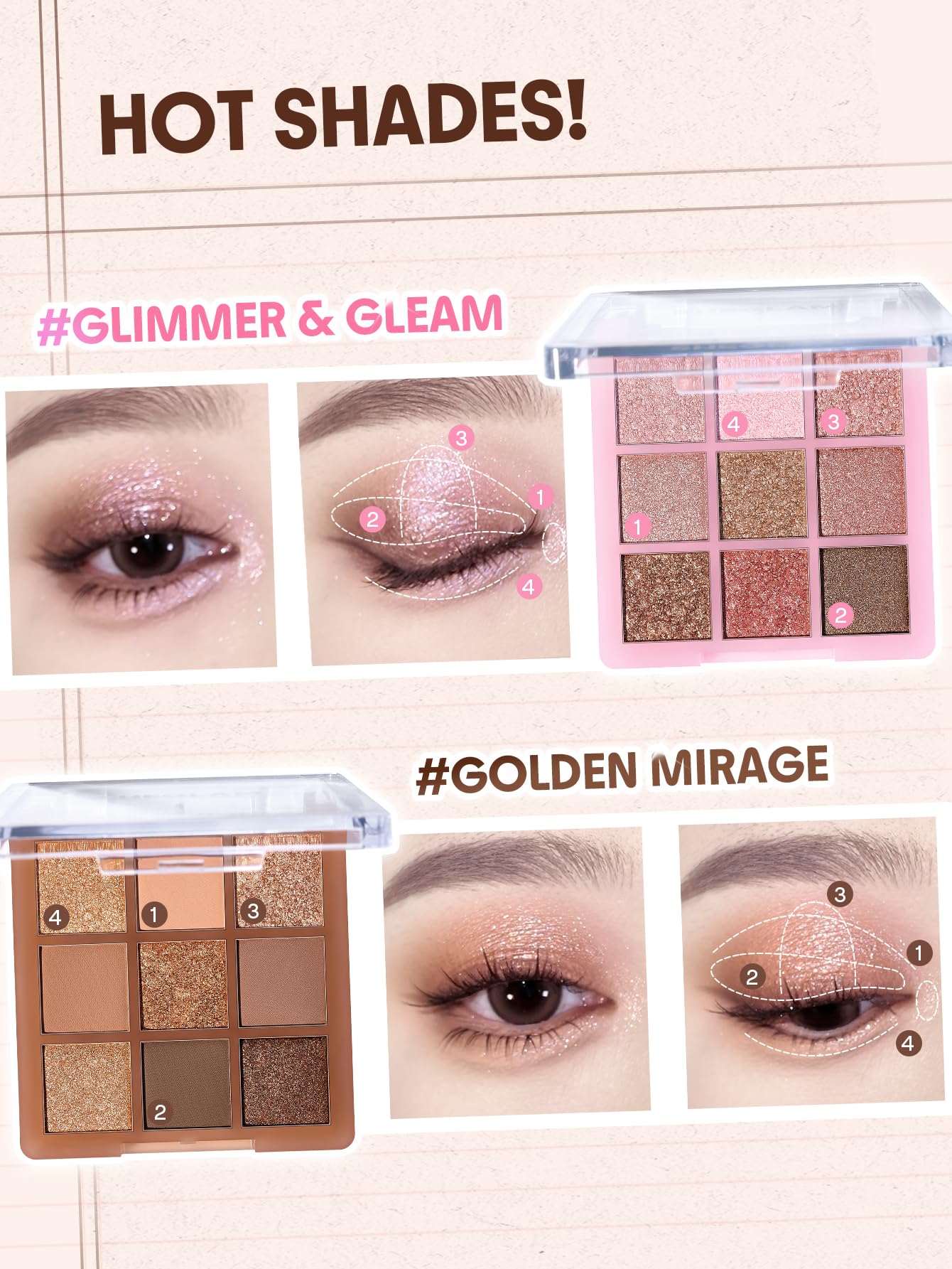 SHEGLAM Eyeshadow Palette delicate neutrals for versatile day-to-night styles.