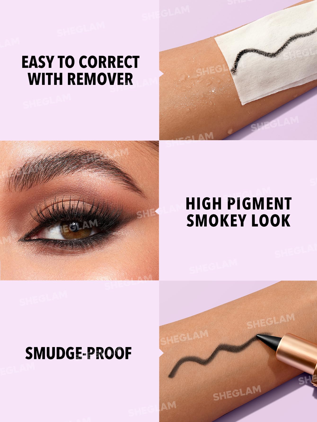SHEGLAM Ez Glide Long-Wear Formula helps maintain dramatic definition from day to night.