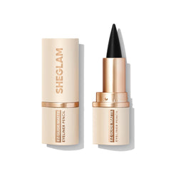 SHEGLAM Ez Glide Matte Eyeliner Pencil delivers pigmented black for precise lines and bold looks.