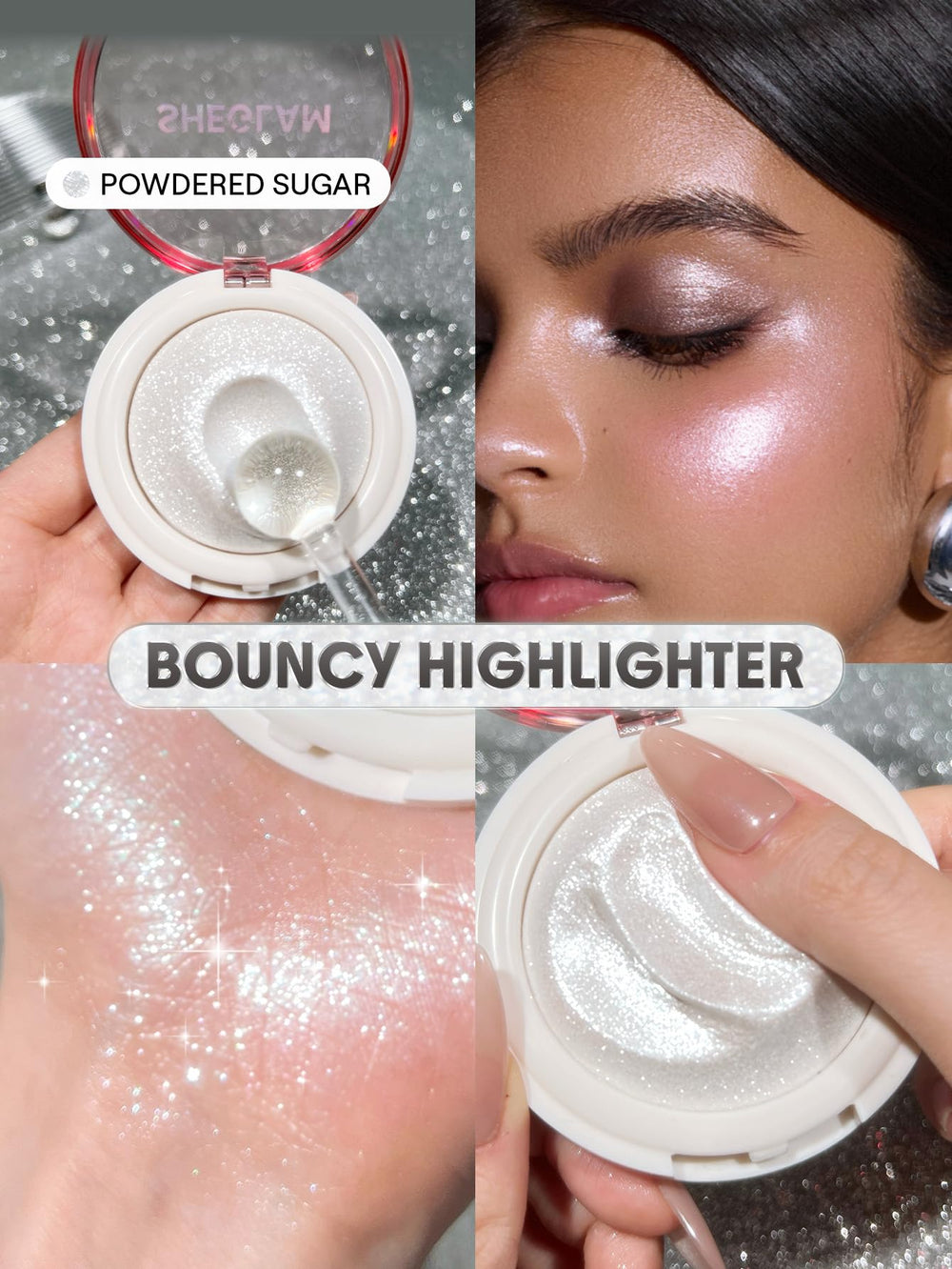 SHEGLAM Glowchi close-up reveals pearlescent particles for glow