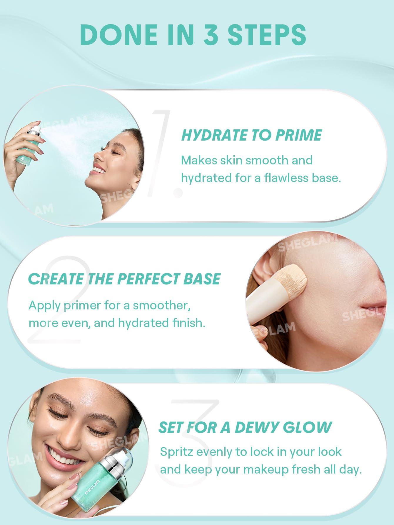 SHEGLAM Good Grip hydrating formula with aloe vera and hyaluronic acid in action