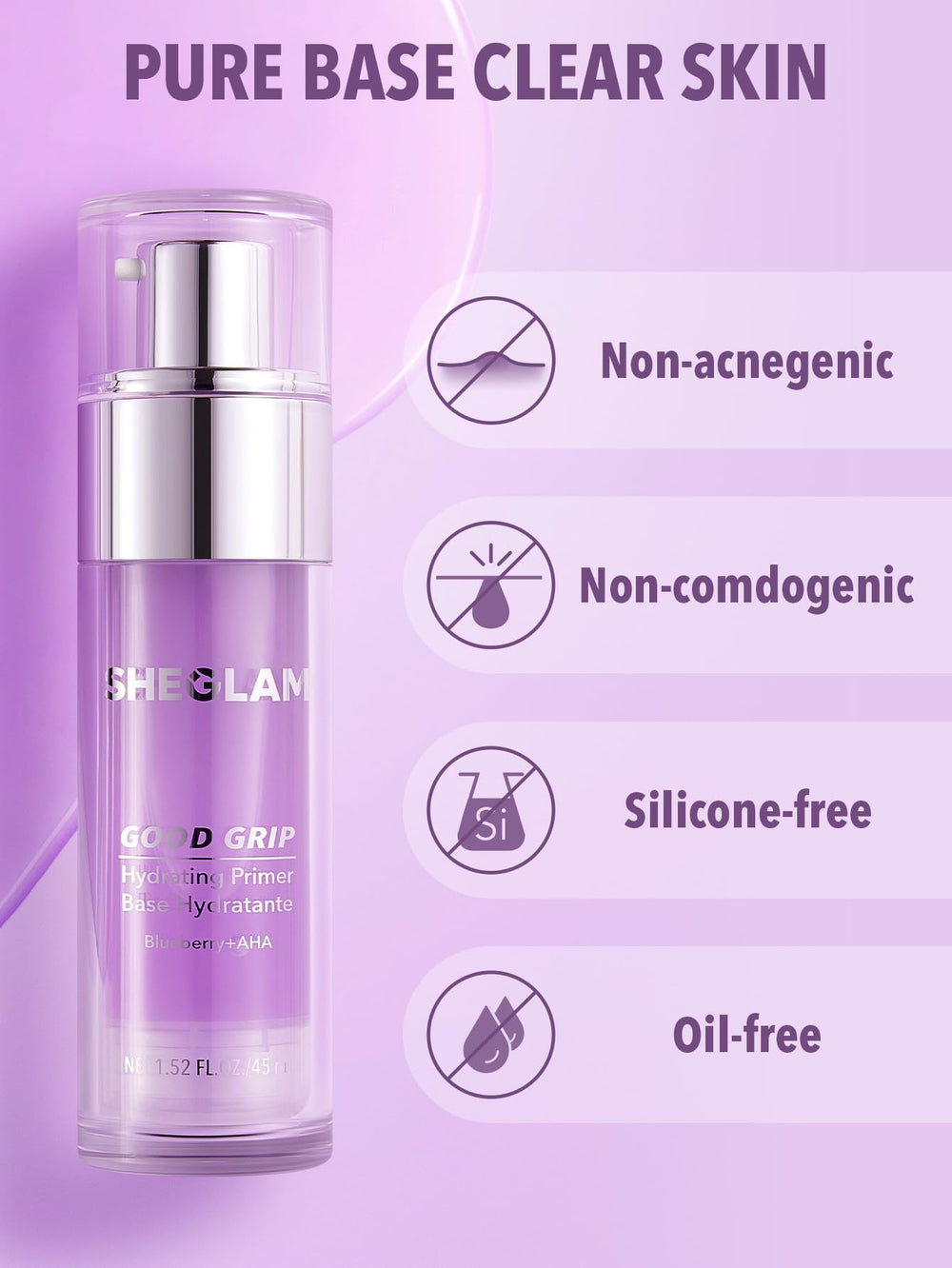 SHEGLAM Good Grip Primer Hydrating boost helps skin feel refreshed.