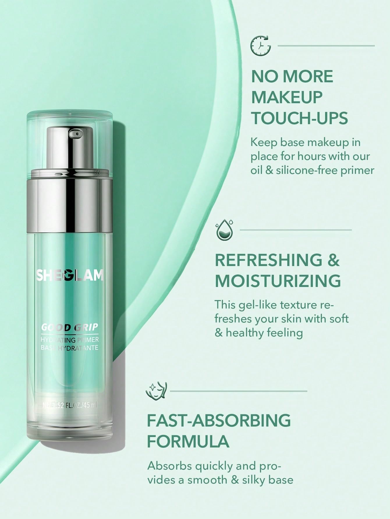 SHEGLAM Good Grip Primer absorbs quickly for a silky base.