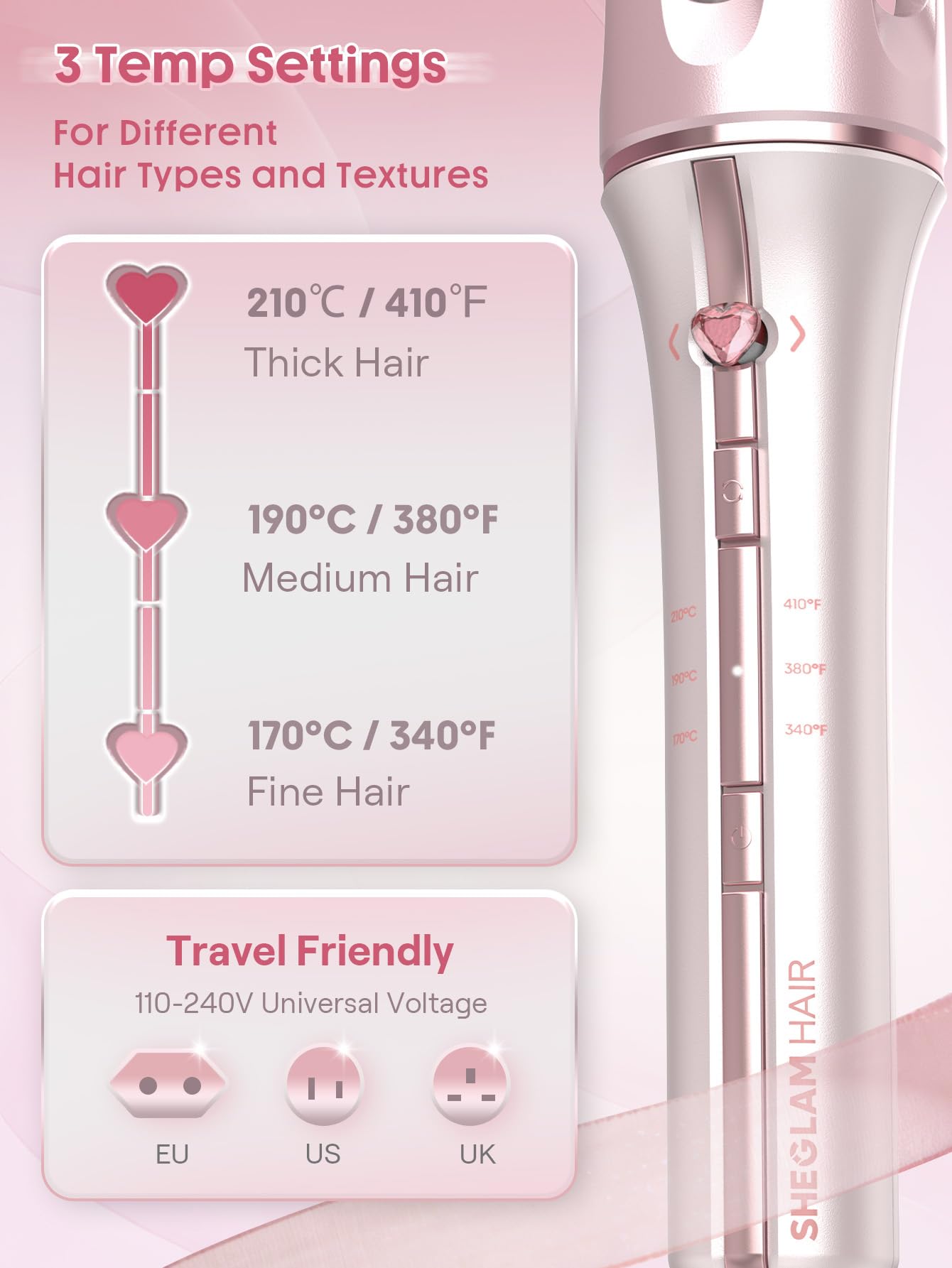 SHEGLAM heart-pattern cord strap keeps styling area tidy