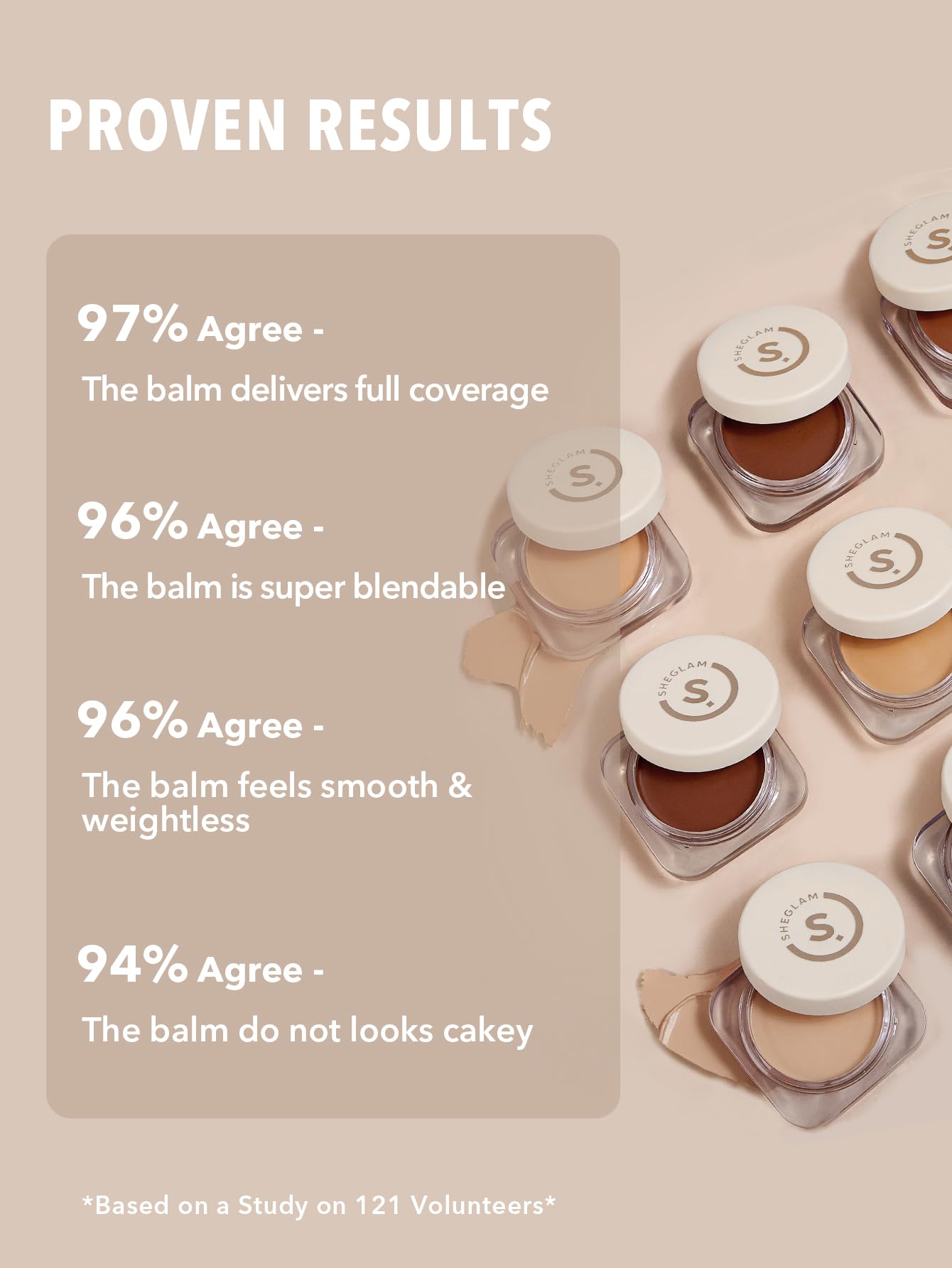 SHEGLAM Hydrating Cream Foundation Balm matte finish texture on skin.