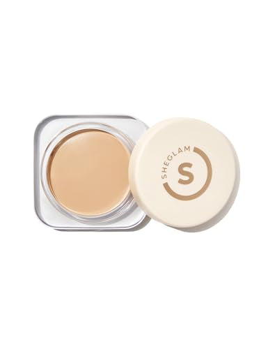 SHEGLAM Hydrating Cream Foundation Shell pump demonstrates high-coverage application for flawless coverage.