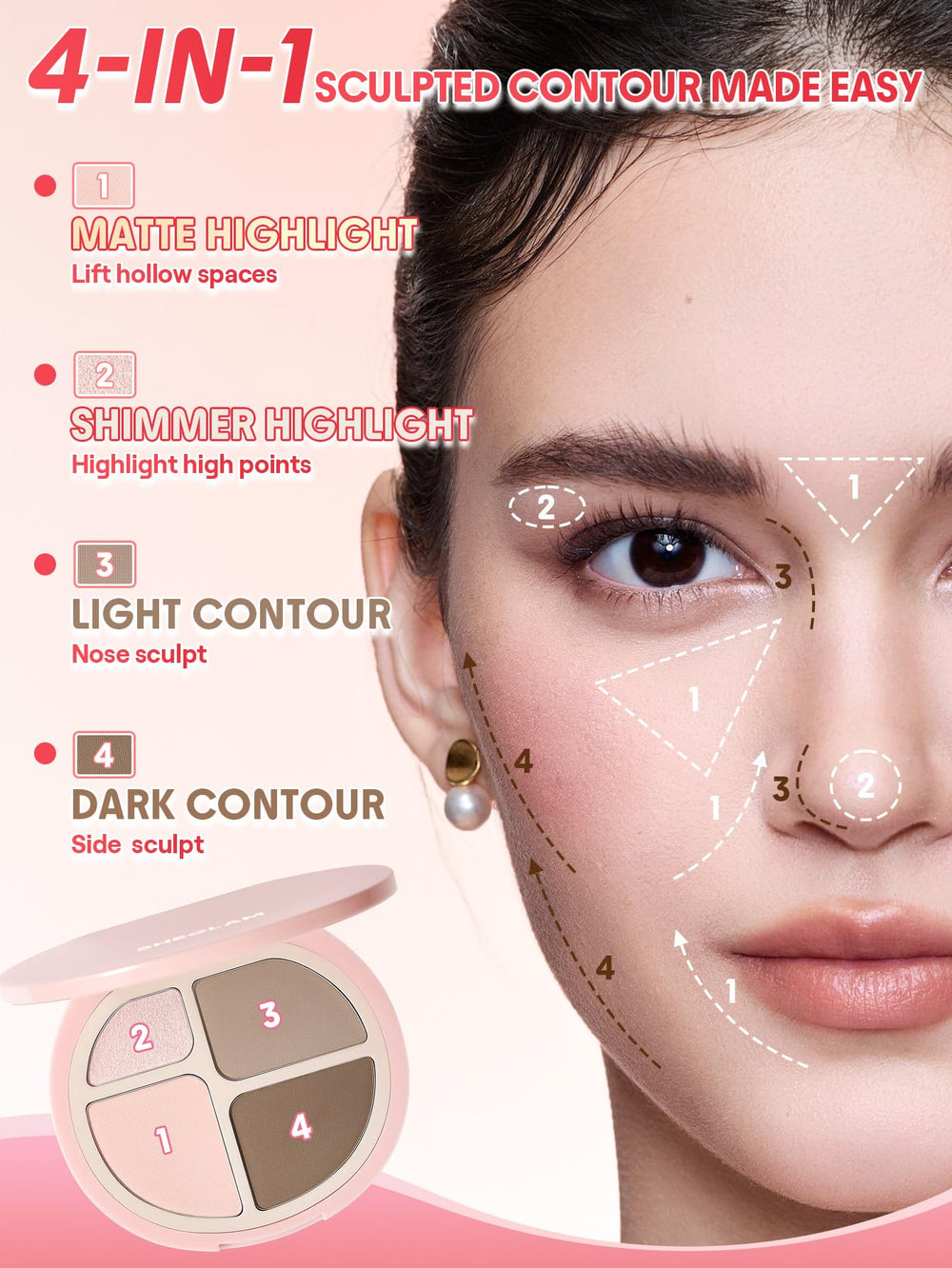 SHEGLAM Hypersculpt contorno mate define rasgos con precisión.