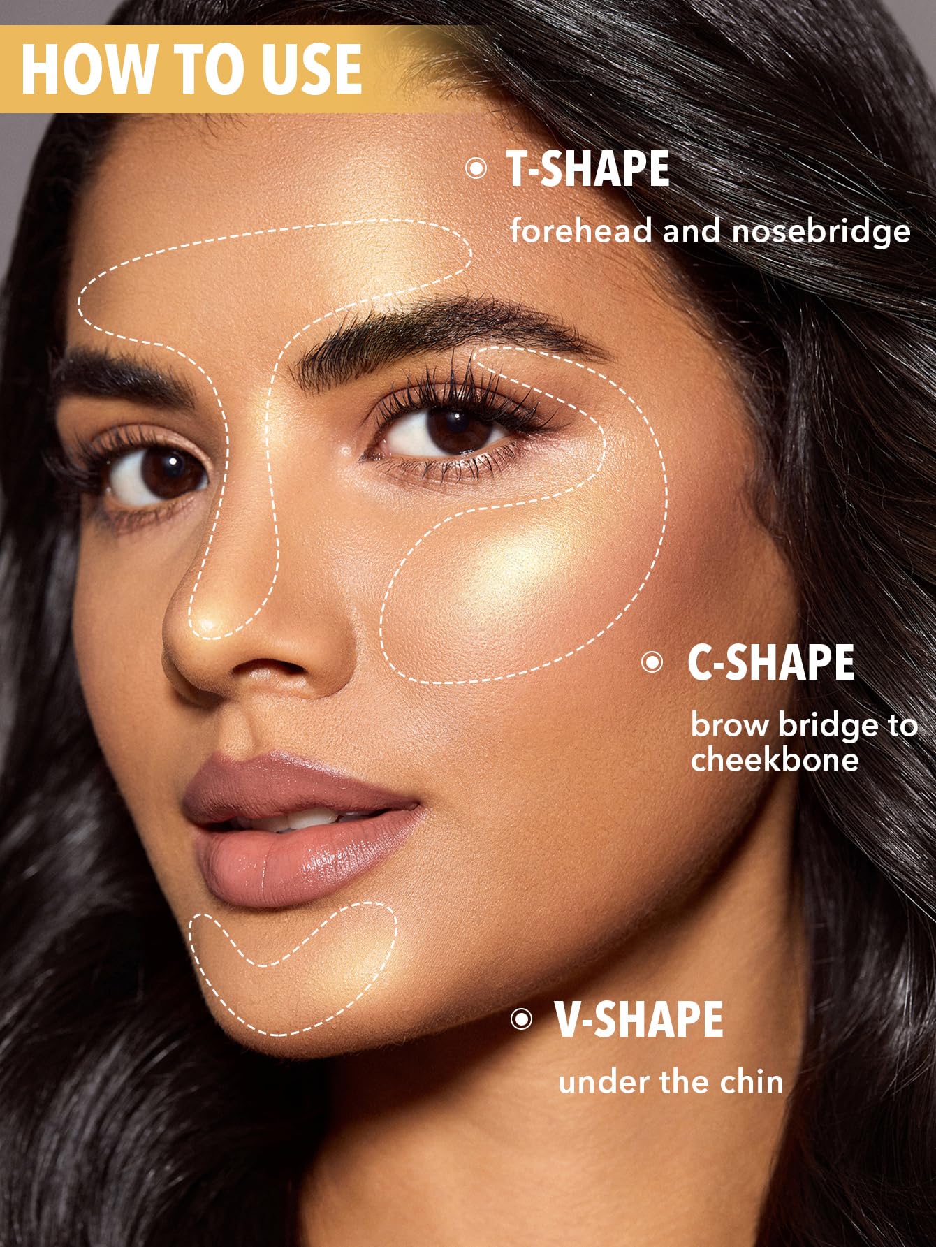 SHEGLAM iluminador stick Vanilla Frost para barbilla, efecto levantado y tono uniforme.