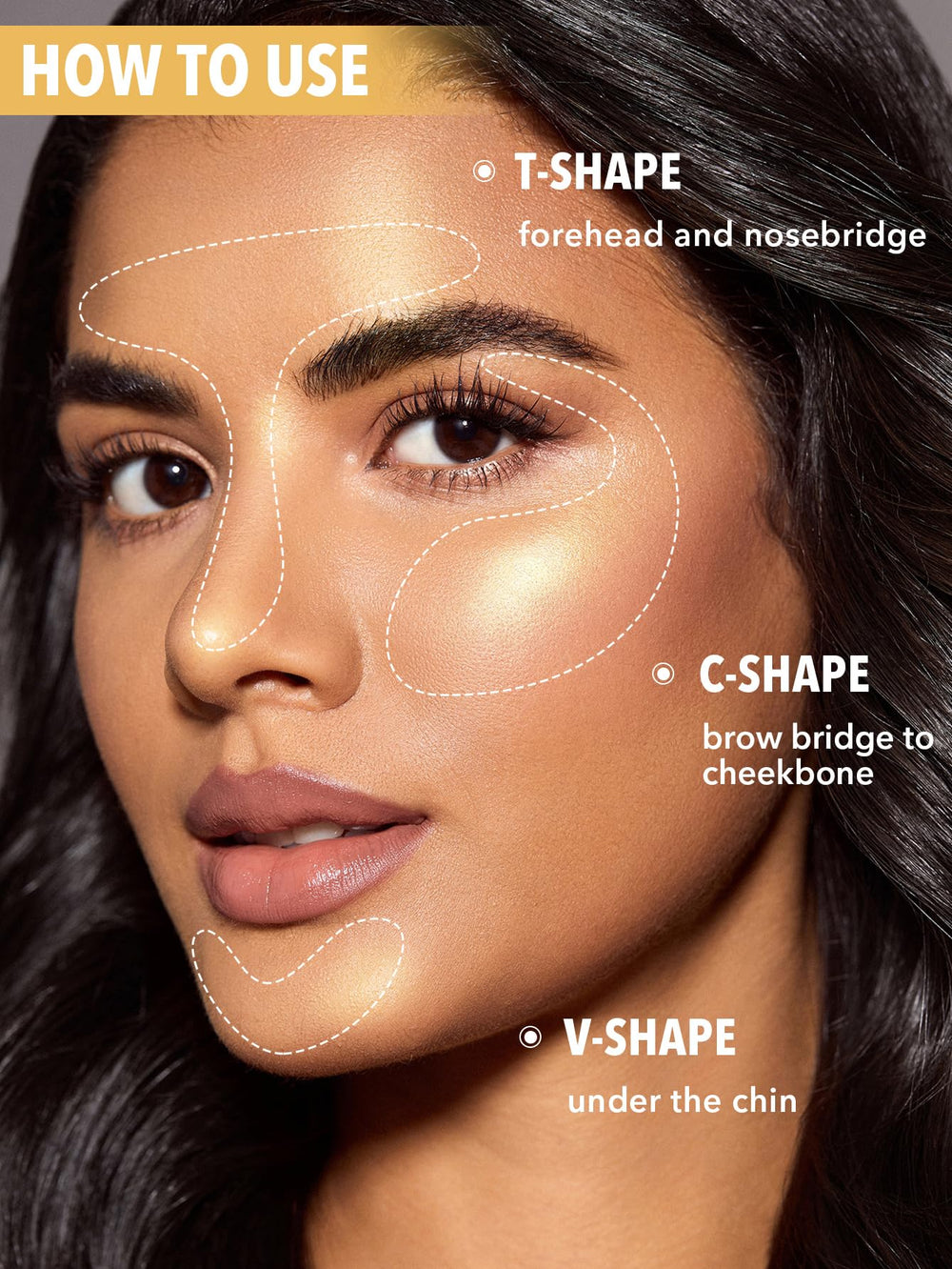 SHEGLAM iluminador stick Vanilla Frost para barbilla, efecto levantado y tono uniforme.