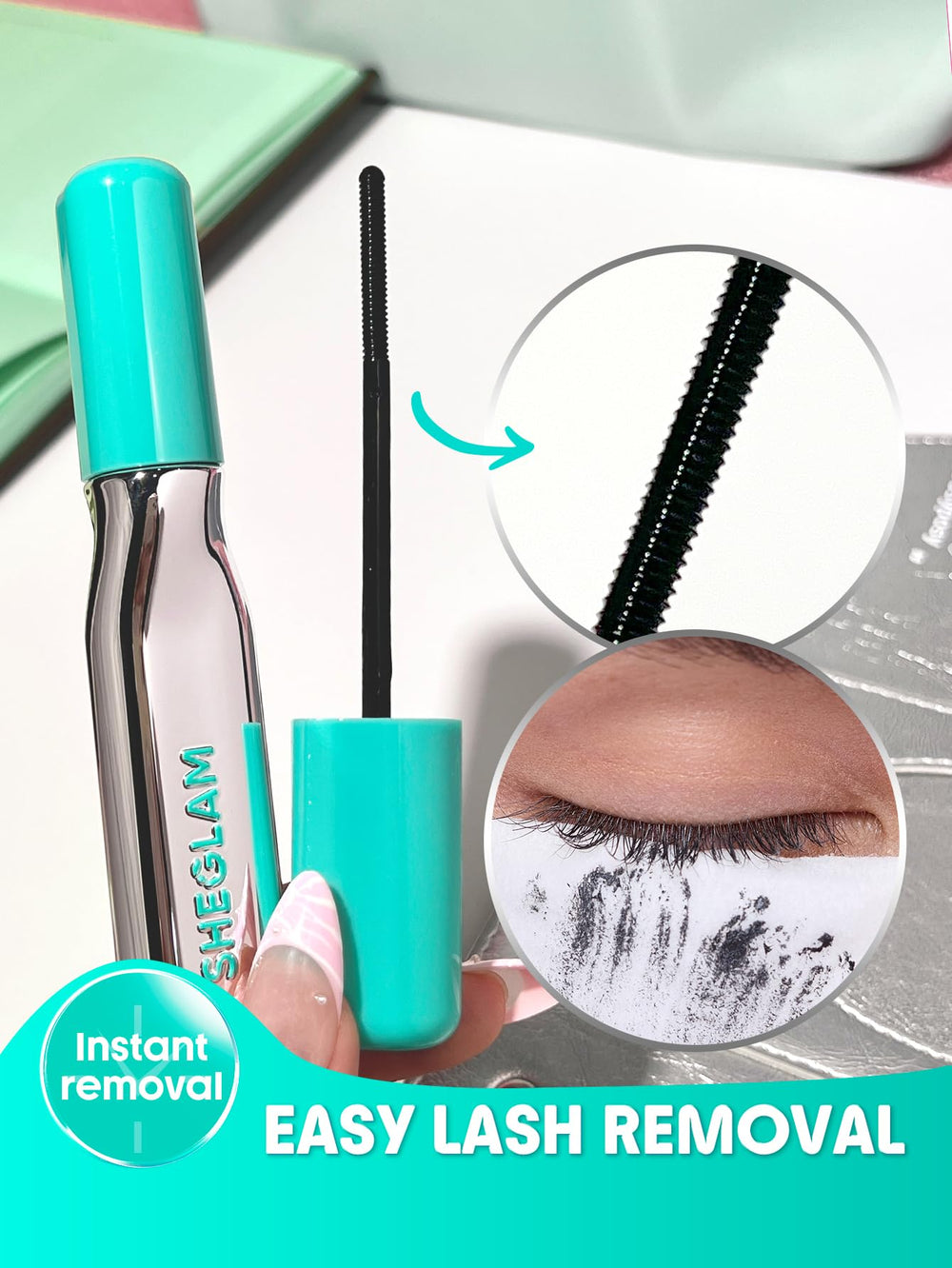 SHEGLAM libre de crueldad, certificado Leaping Bunny, cuidado responsable.