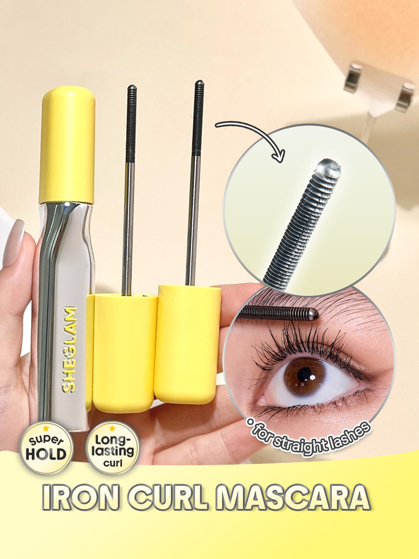 SHEGLAM Lashlighter Iron Curl Mascara soft, conditioned finish with meadowfoam and jojoba oils.