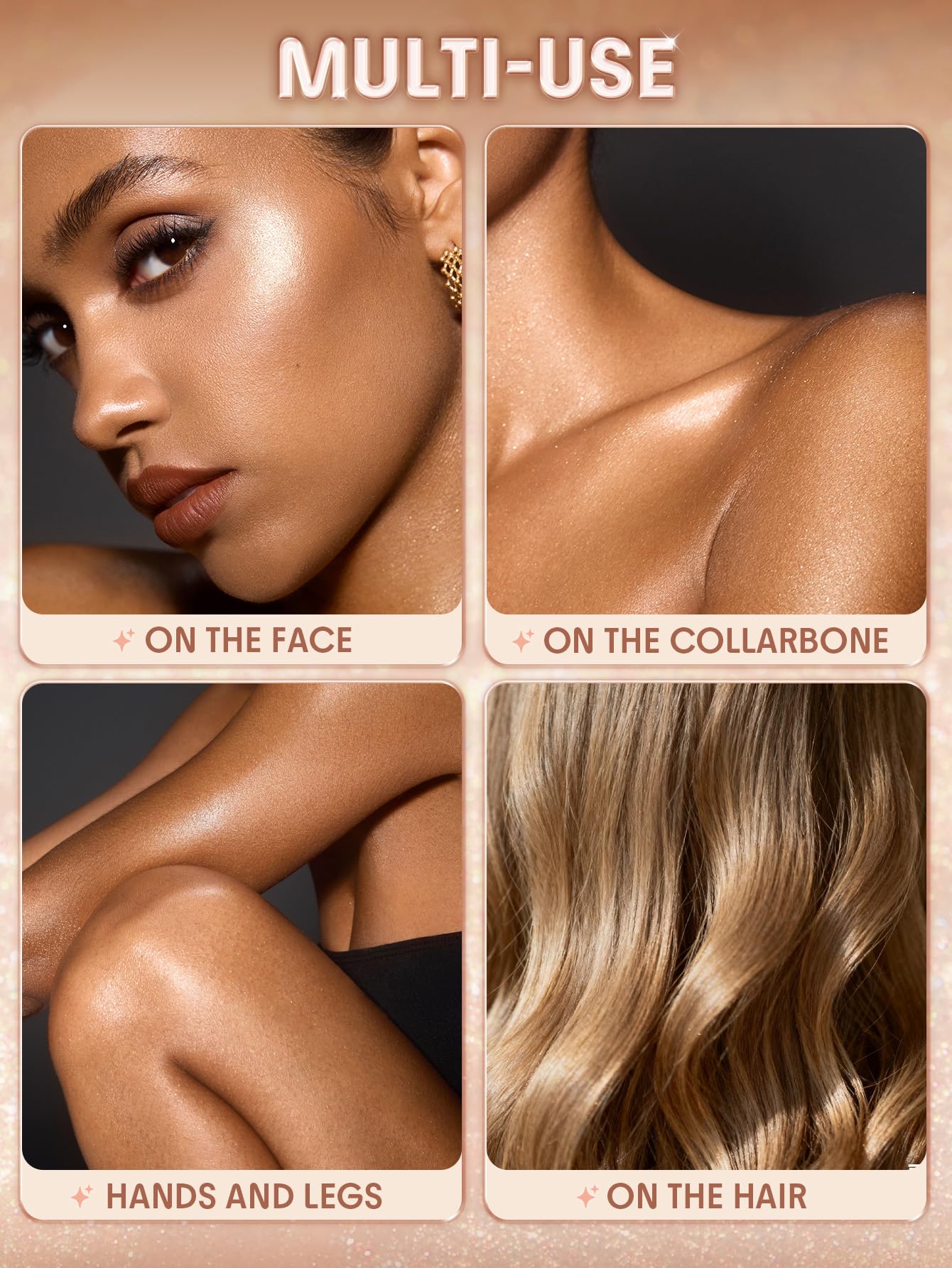 SHEGLAM Light Me Up swatches on skin show hydration and radiance.