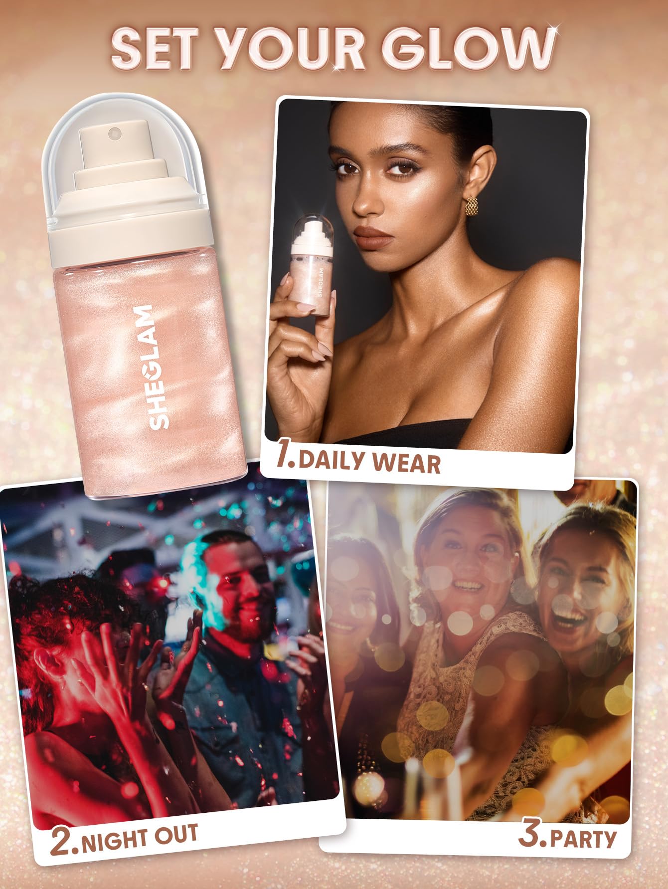 SHEGLAM Light Me Up waterproof spray retains makeup in a light rain scenario.