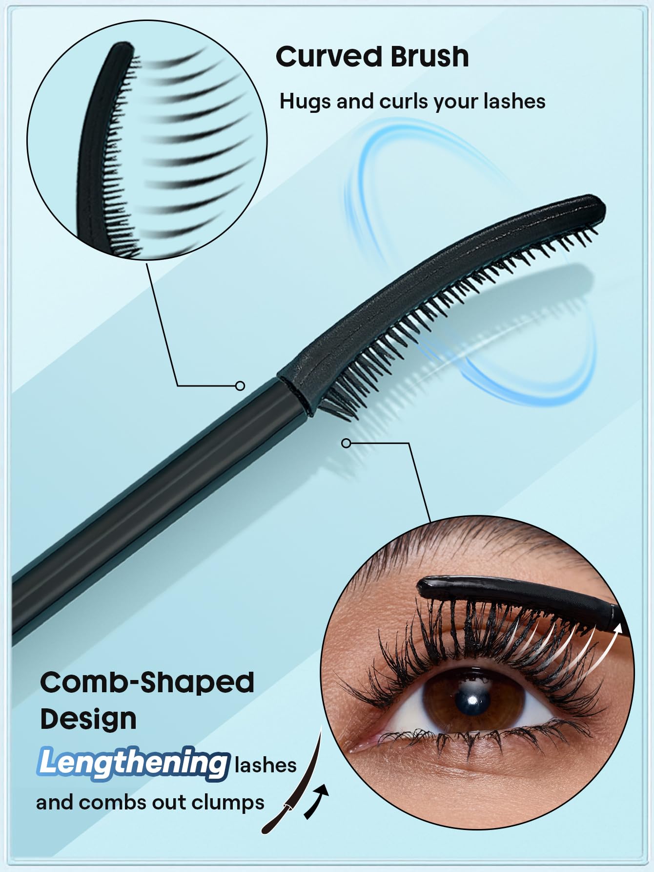 SHEGLAM Mascara alargadora resistente al agua para uso diario.