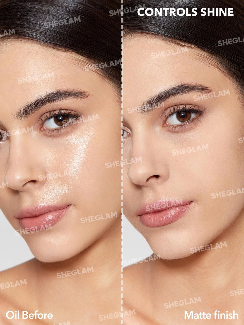 SHEGLAM fijador en aerosol mate, empaque compacto para retoques.