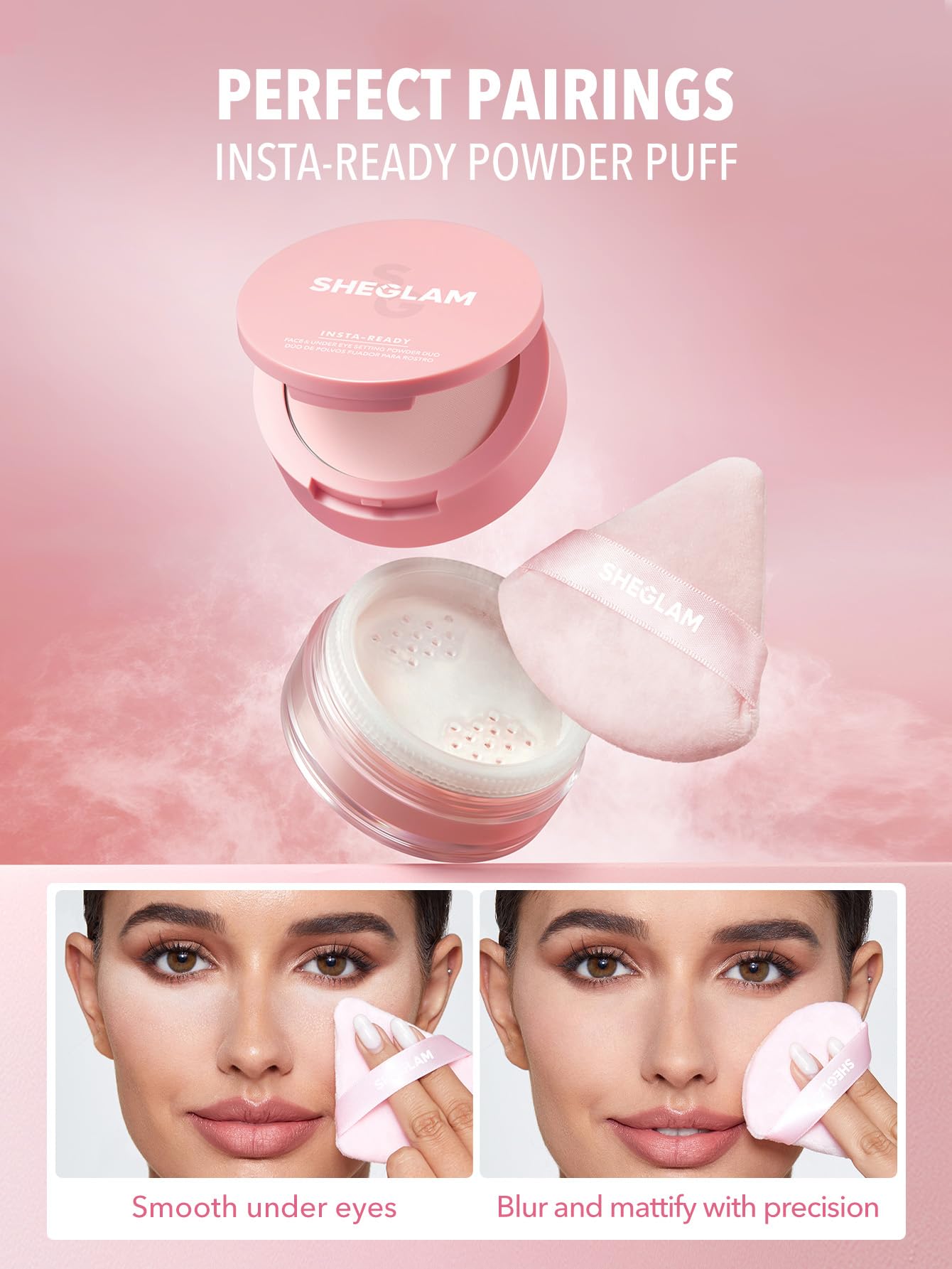 SHEGLAM tono bubblegum muestra color para combinar.
