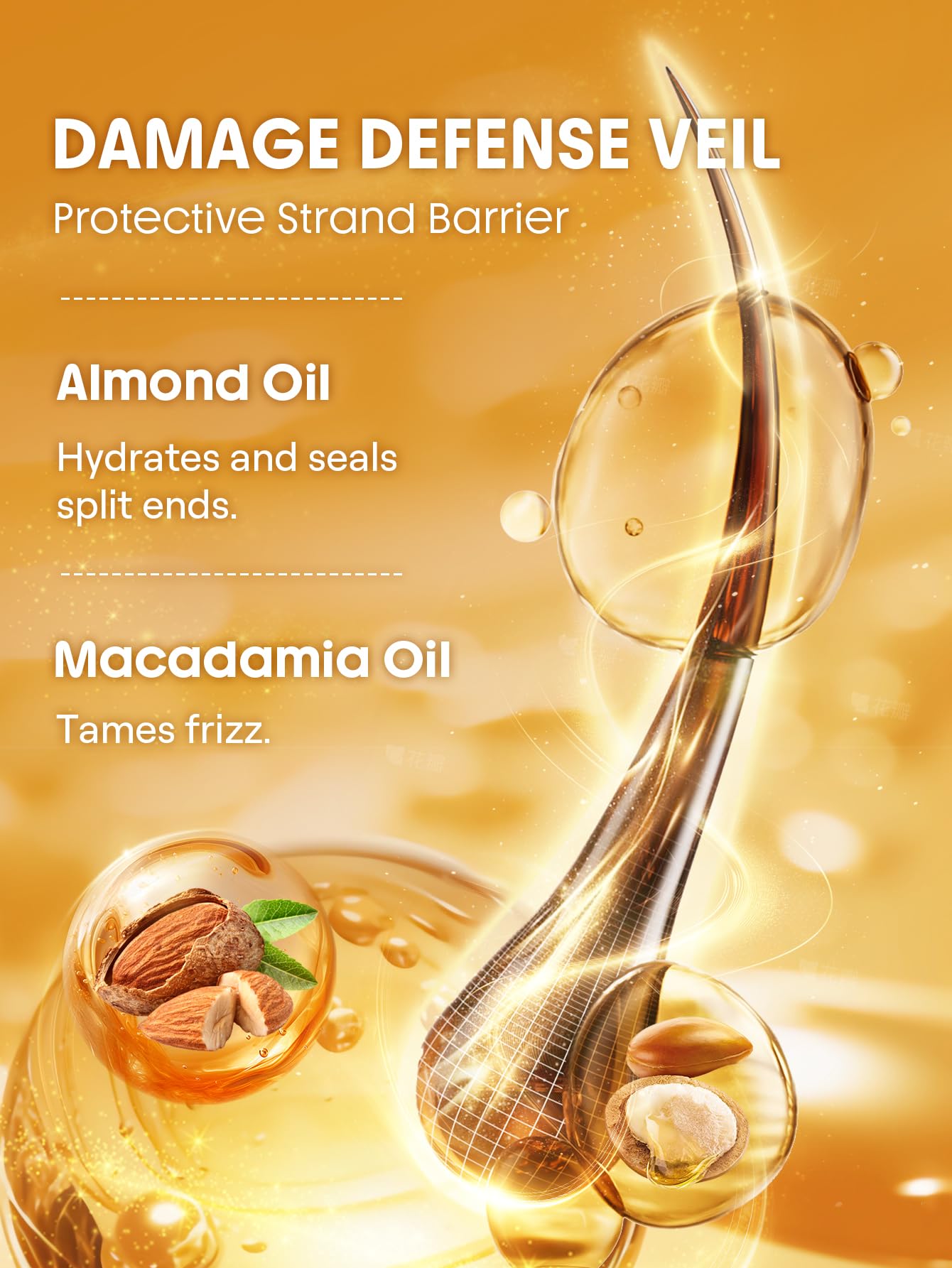 Nutrición capilar para cabello dañado con SHEGLAM 24K Glow.