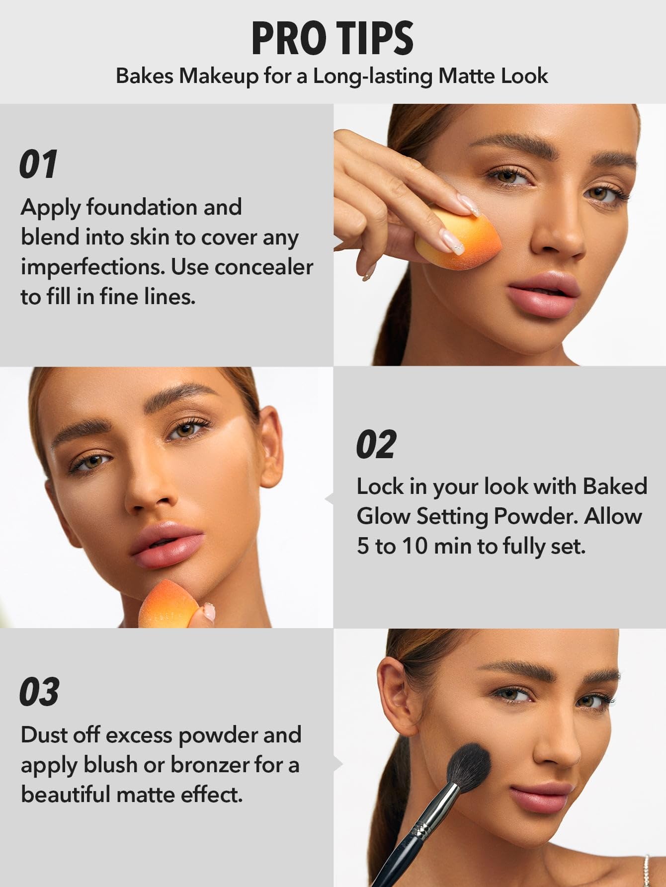 SHEGLAM Polvo Baked Glow para uso diario, aplicación suave que difumina imperfecciones.