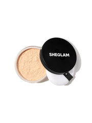 SHEGLAM polvos fijadores horneados muestran acabado natural y suave.