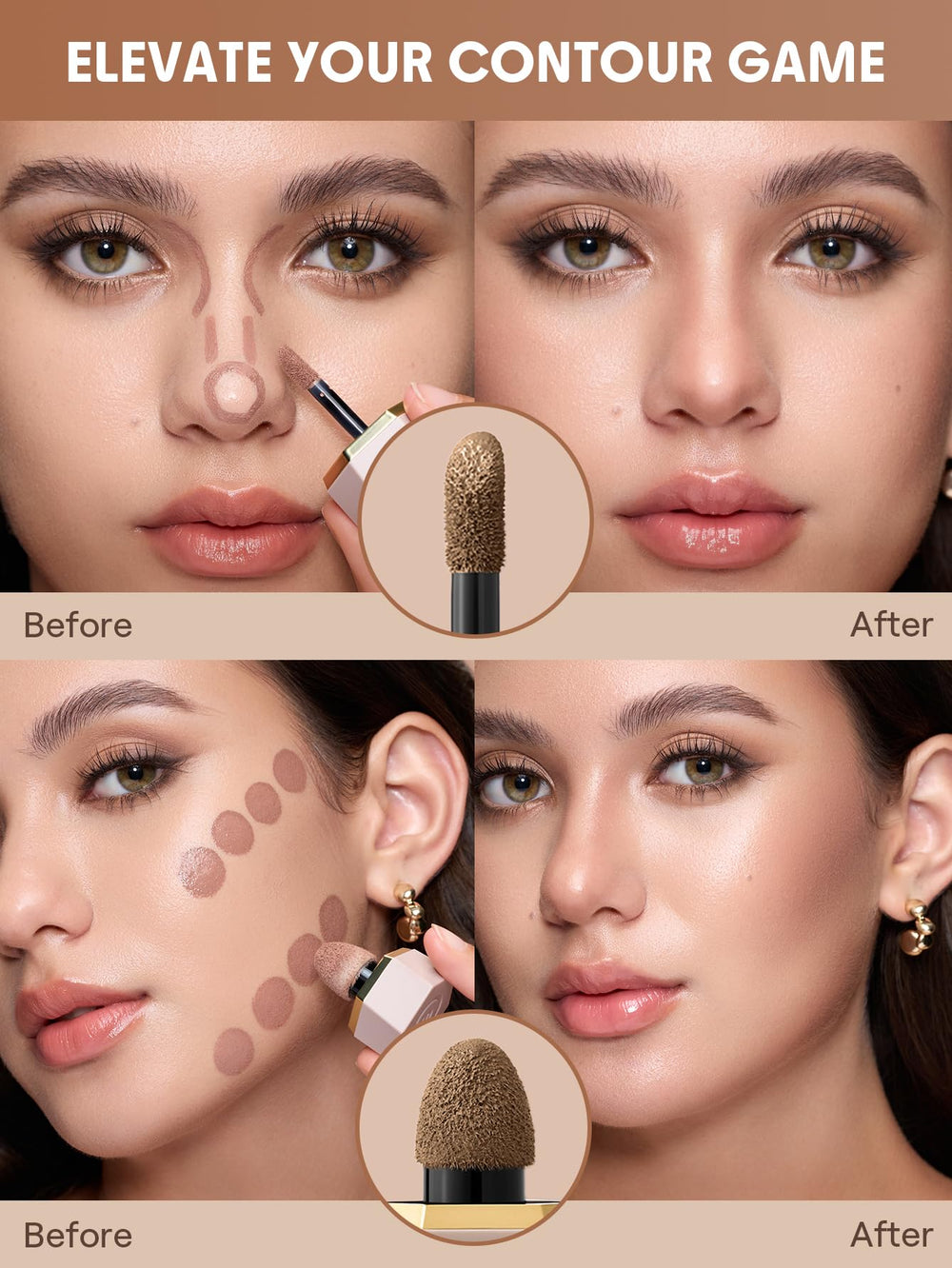 SHEGLAM Precision Sculpt Duo-Stone acabado satinado para un brillo sutil