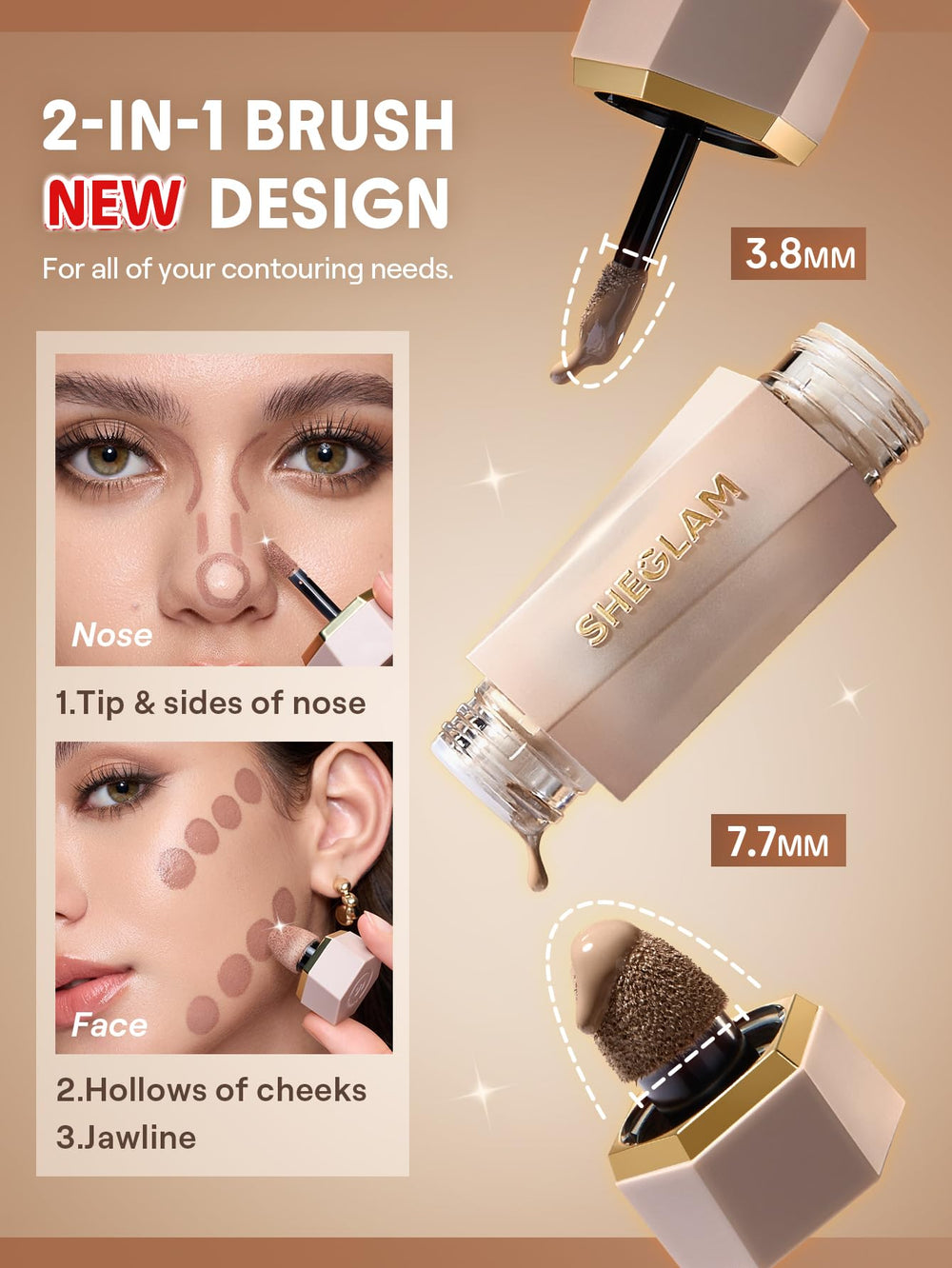 SHEGLAM Precision Sculpt Contorno líquido pigmento rico para color duradero