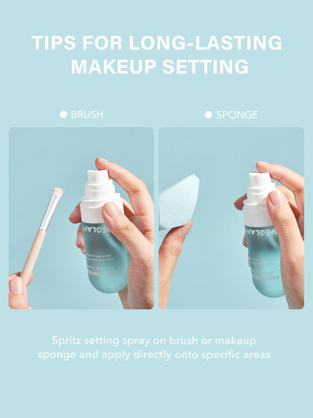 SHEGLAM Press Refresh: agua de coco para hidratación suave en la piel.