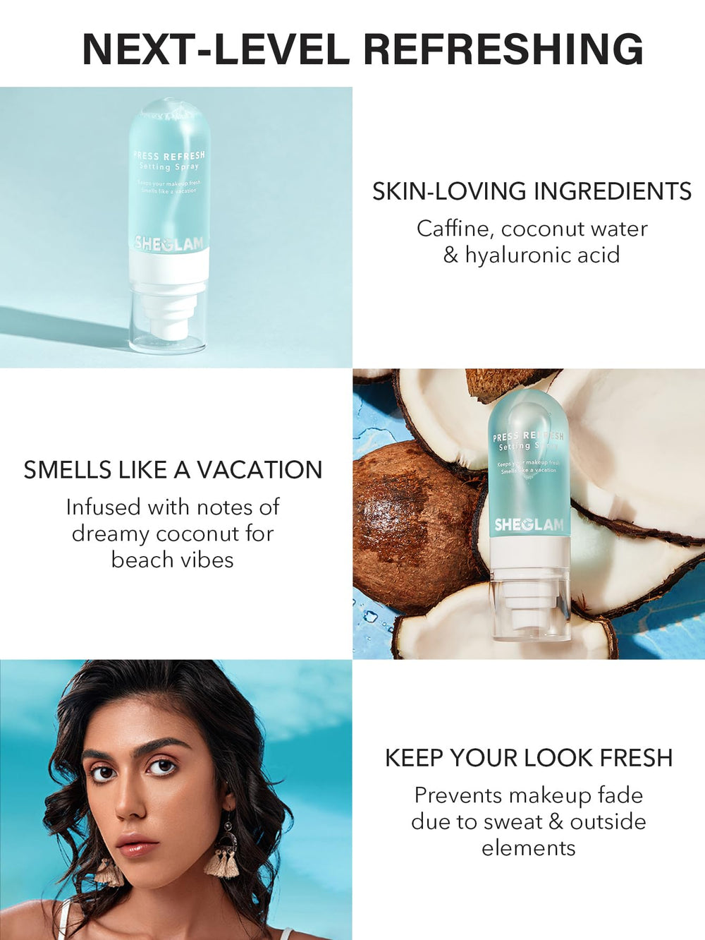 SHEGLAM Press Refresh: aplicación con brocha para fijar sin grasa.