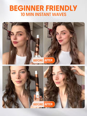 SHEGLAM curling iron showcasing heat settings and fast heat-up.