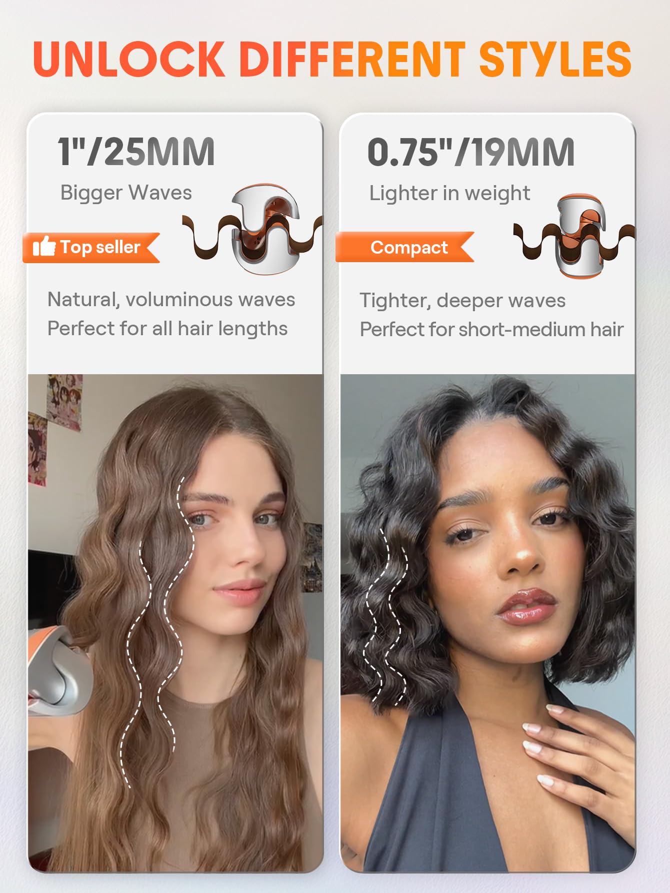 SHEGLAM S-shaped two-barrel waver creates tighter waves with even heat.