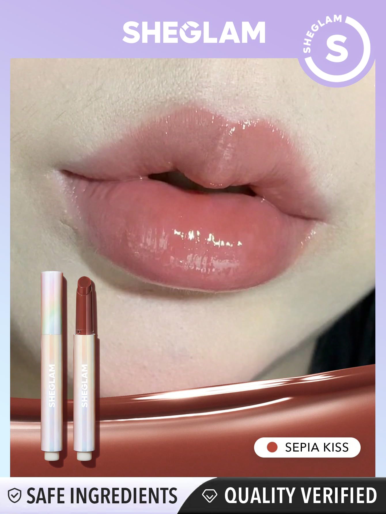 Sheglam Sepia Kiss color sample shows strong payoff.