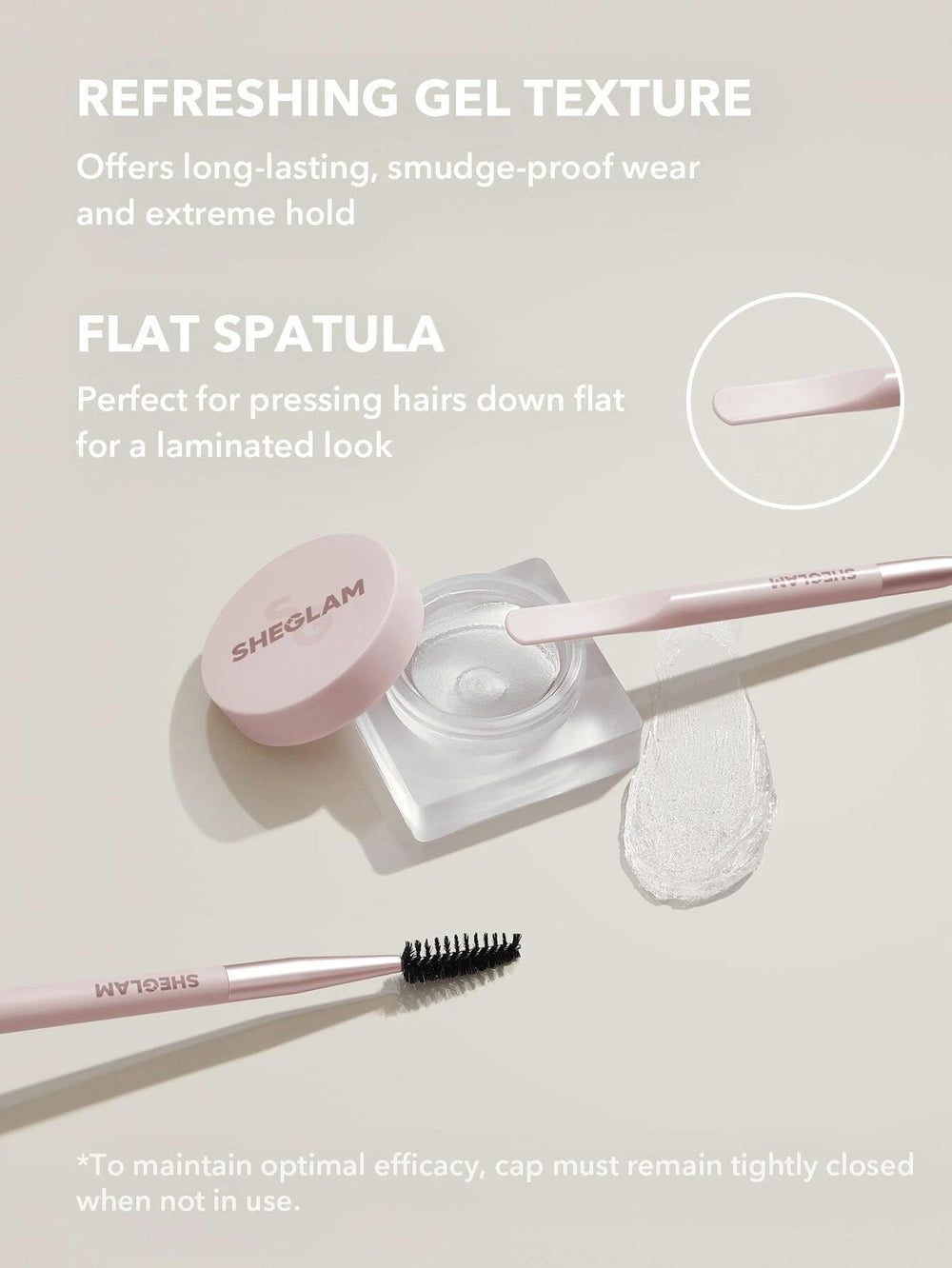 SHEGLAM Set Me Up Brow Hold Gel con aplicador doble para definición
