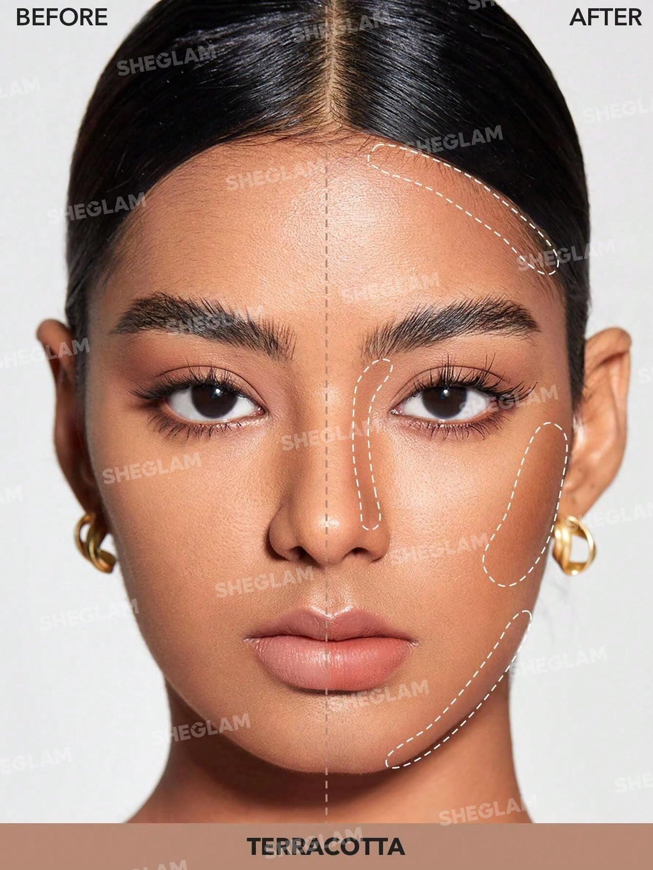 SHEGLAM contour swatch on arm shows buildable color for natural sculpting