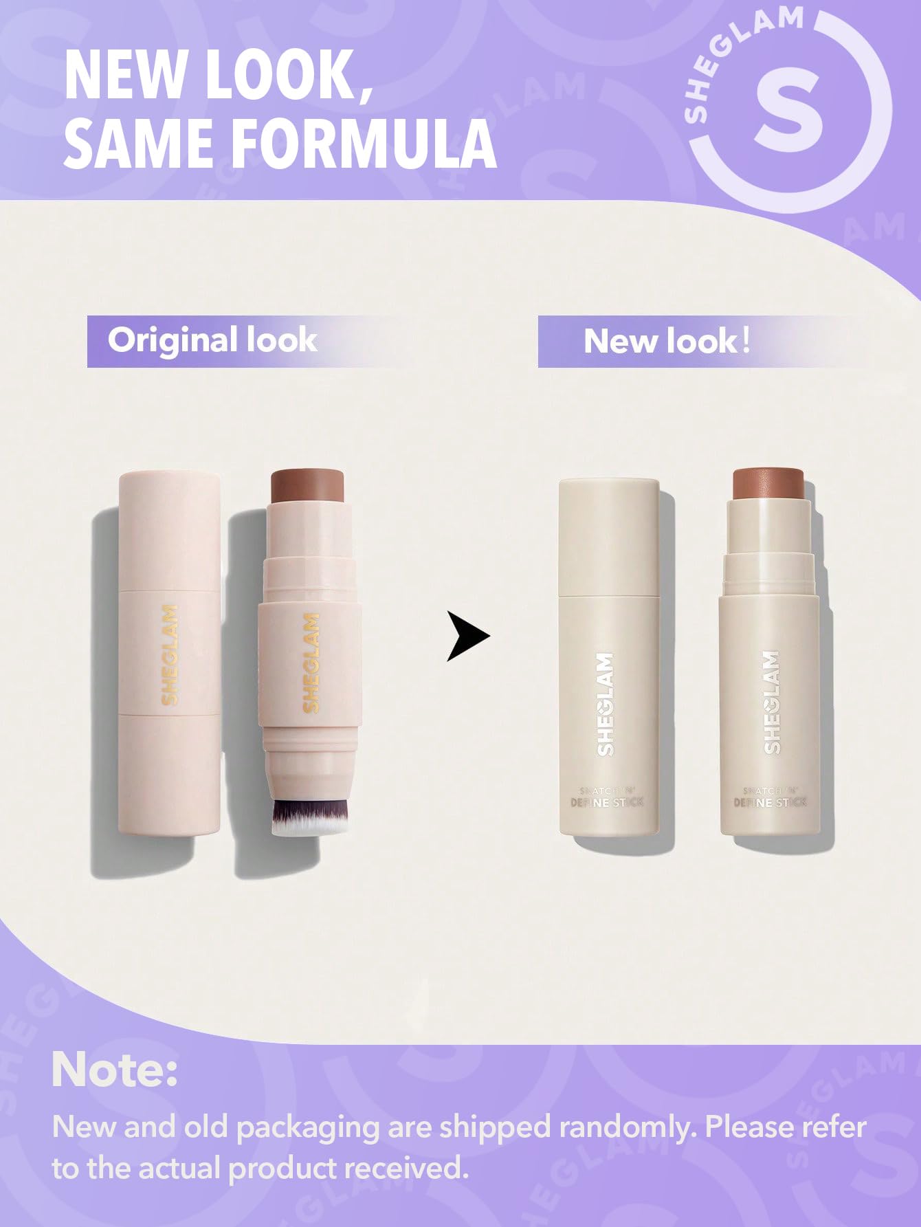 SHEGLAM packaging box highlights sleek design and info