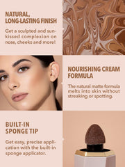 SHEGLAM Sun Sculpt contour stick close-up – creamy texture in earthy sepia.
