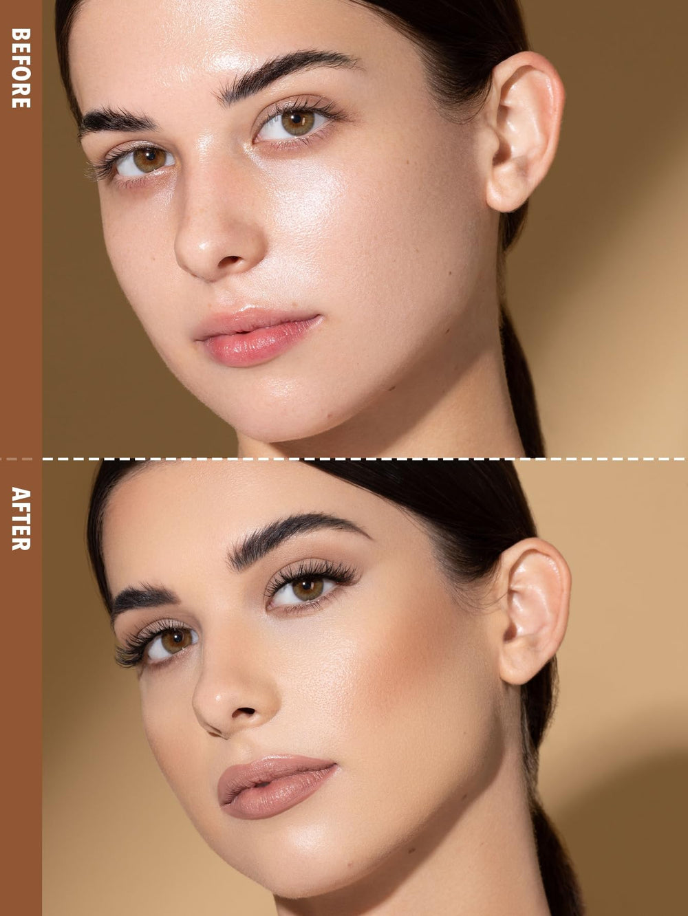 SHEGLAM Sun Sculpt contour swatch on cheek for sun-kissed definition.