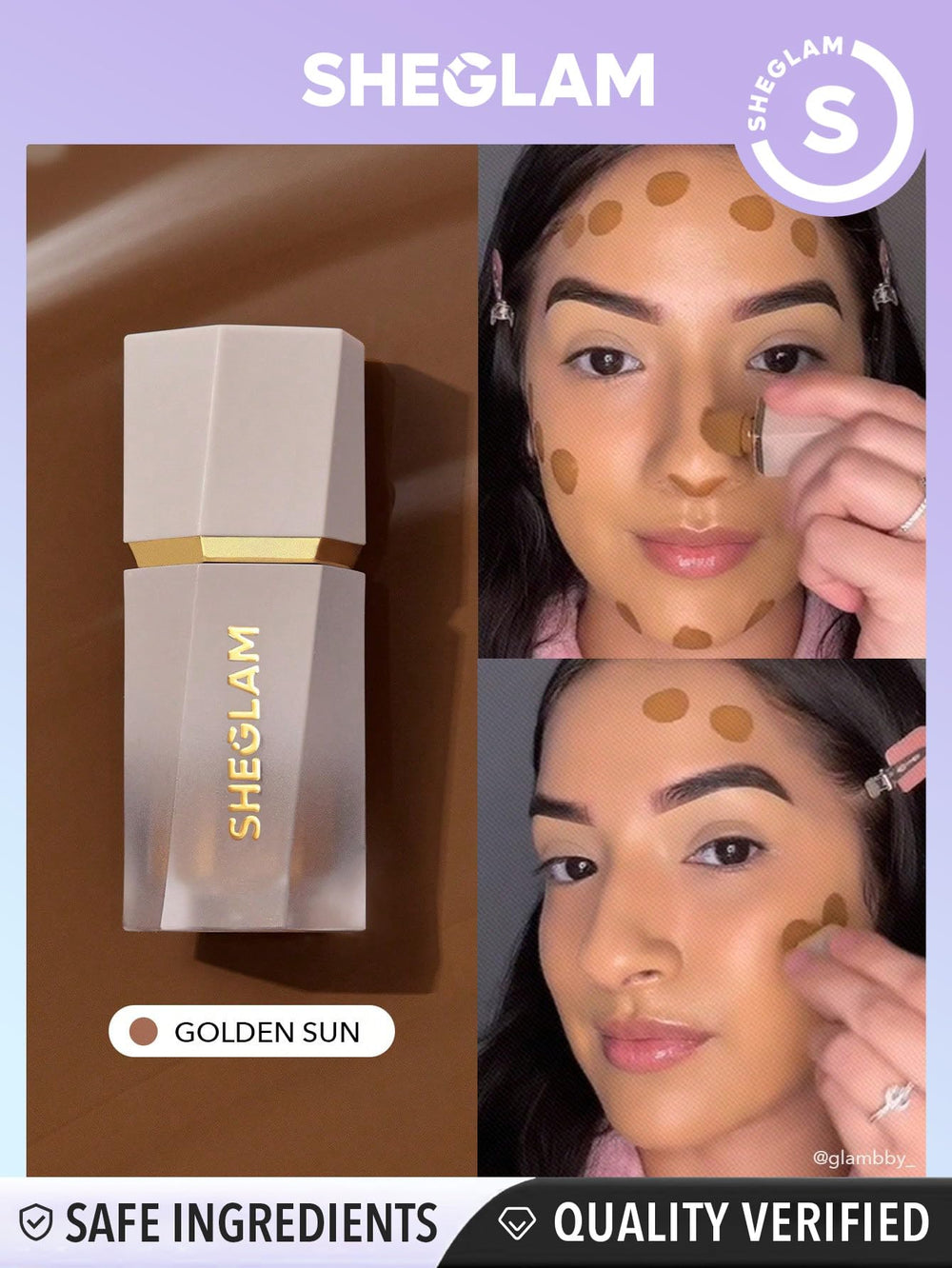 SHEGLAM Sun Sculpt cool-toned shade swatch on skin.