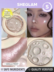 SHEGLAM Vanilla Frost Eyeshadow swatch on eyelids for silky shimmer