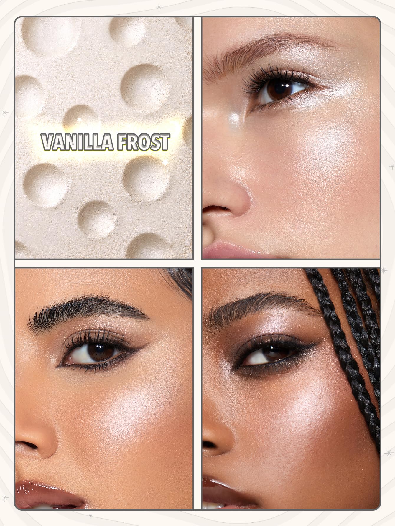 SHEGLAM Vanilla Frost swatch on eyelid for soft shimmer