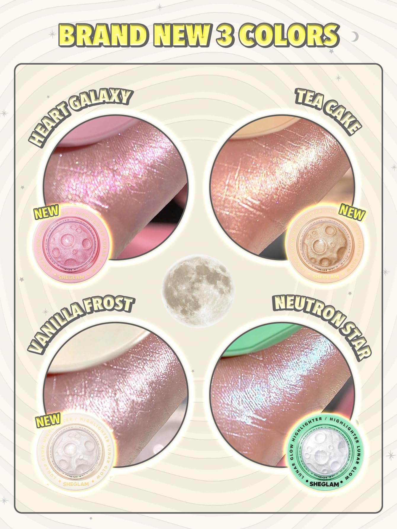 SHEGLAM Vanilla Frost palette open with versatile shimmer shades