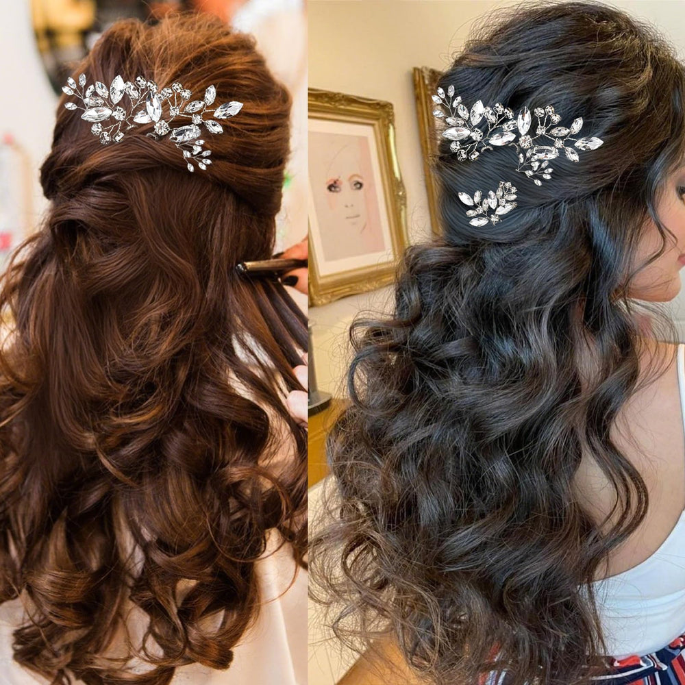 SHEHARUHI conjunto pins pelo cristal plata, múltiples opciones para looks variados