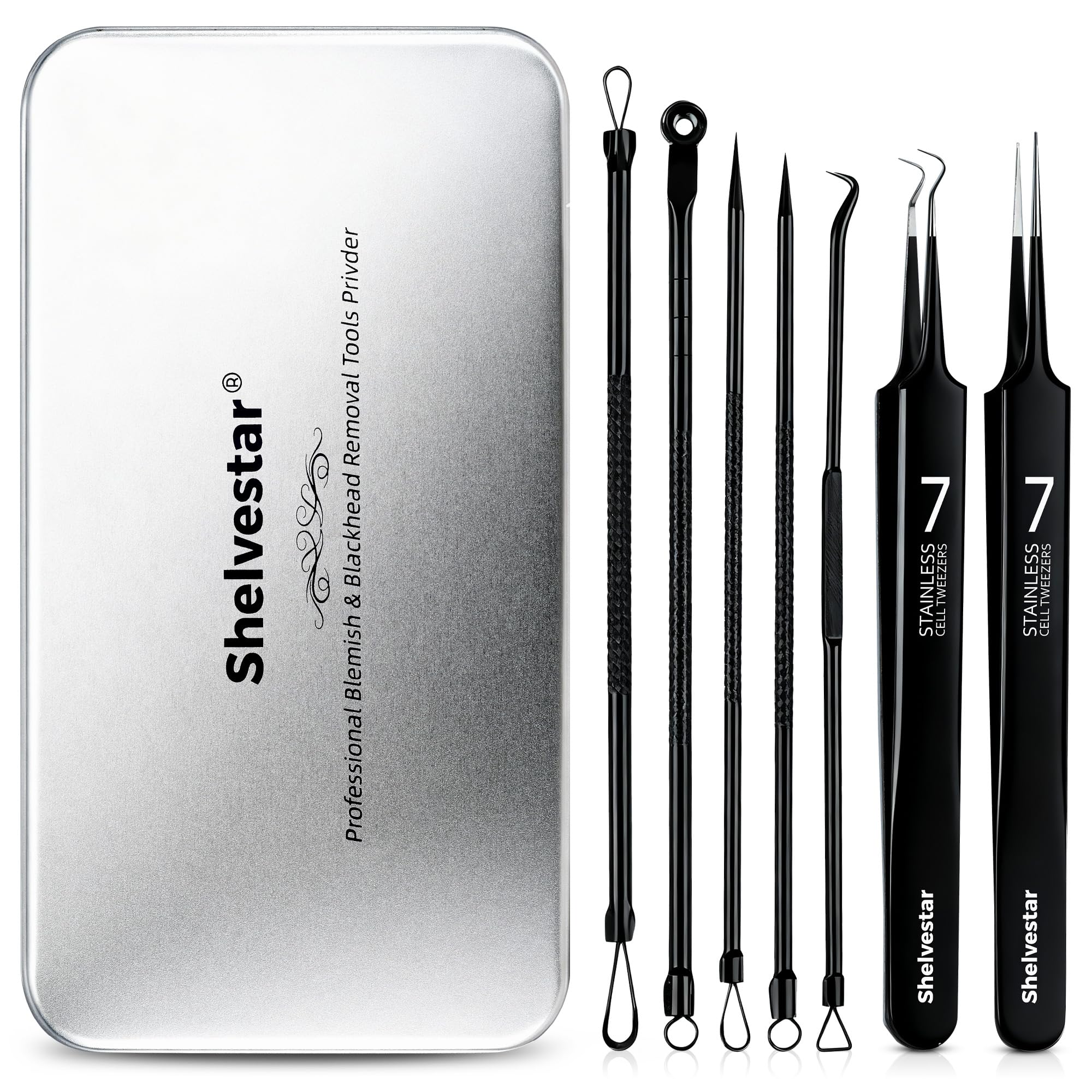 Shelvestar Blackhead Remover Kit with nose tools for precise extraction and cleaner pores