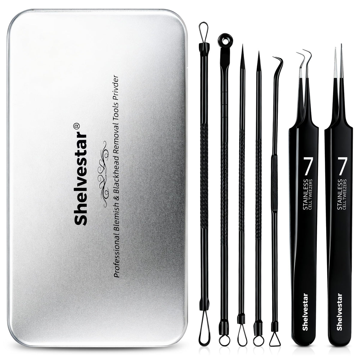 Shelvestar Blackhead Remover Kit with nose tools for precise extraction and cleaner pores